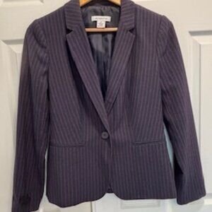 Liz Claiborne Navy Blazer with Red Pinstripe, Size 6